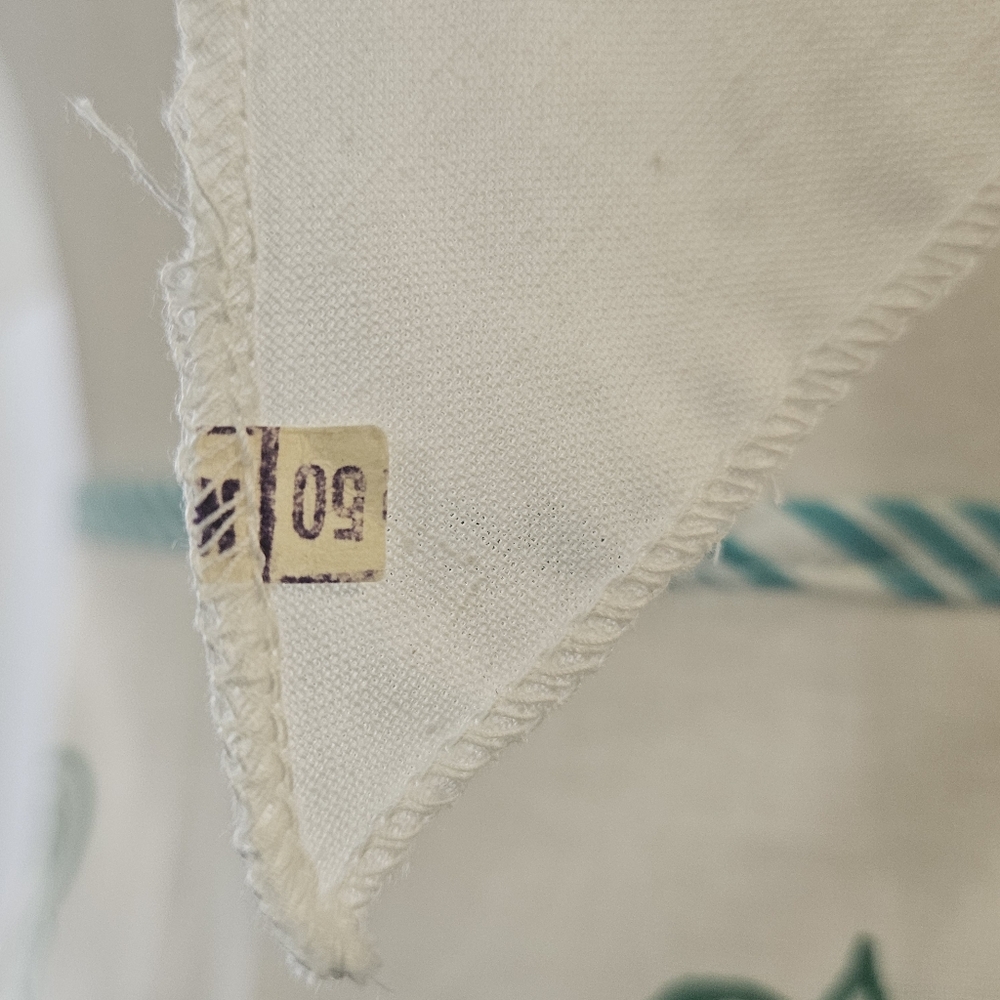 VTG Cotton Kitchen Apron & Bandana Set Blue Green Teal Swirled Design Pattern. - Picture 9 of 16